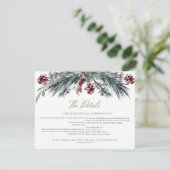 WEIHNACHTEN Rustikale Winterweihnachtsferien Detai Einladung (Stehend Vorderseite)