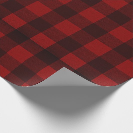 Weihnachten rustikalen Winter kariert rot Geschenkpapier (Ecke)