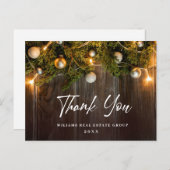 Weihnachten Rustikaler Firmenurlaub dank Karte (Vorne/Hinten)