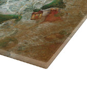 Weihnachten Rustikaler Gnome mit Laternenbaummuste Schneidebrett (Ecke)