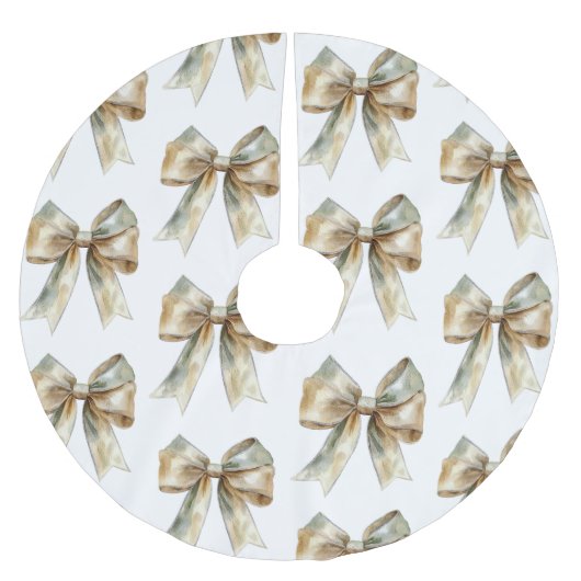 Weihnachten Rustikaler grüner Goldbock Polyester Weihnachtsbaumdecke (Vorderseite)