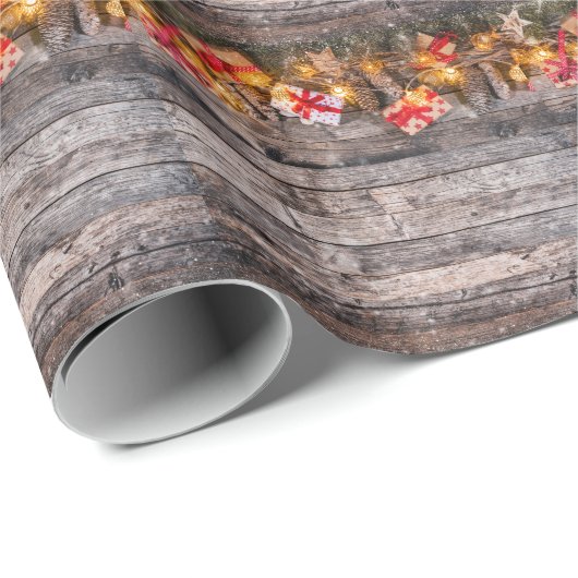 Weihnachten rustikaler Hintergrund, Holzplanken. Geschenkpapier (Rolleneckpunkt)