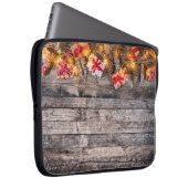 Weihnachten rustikaler Hintergrund, Holzplanken. Laptopschutzhülle (Vorne Rechts)