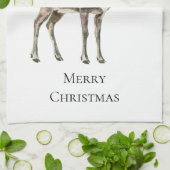 Weihnachten Rustikaler Hirsch Geschirrtuch (Gefaltet)