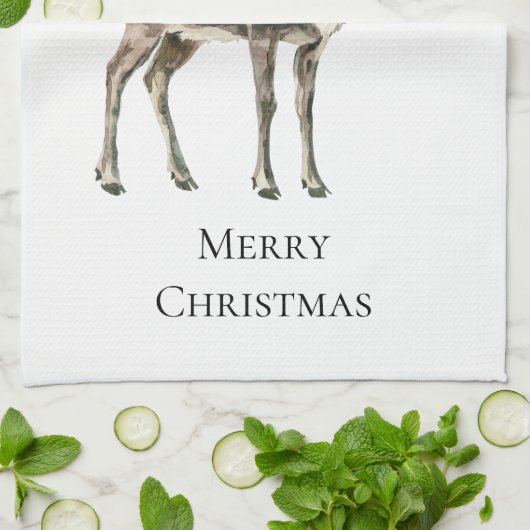 Weihnachten Rustikaler Hirsch Geschirrtuch (Gefaltet)