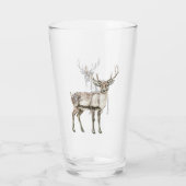 Weihnachten Rustikaler Hirsch Glas (Rückseite)