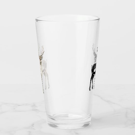 Weihnachten Rustikaler Hirsch Glas (Rechts)