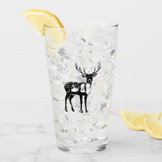 Weihnachten Rustikaler Hirsch Glas (Vorderseite Ice)