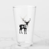 Weihnachten Rustikaler Hirsch Glas (Vorderseite)