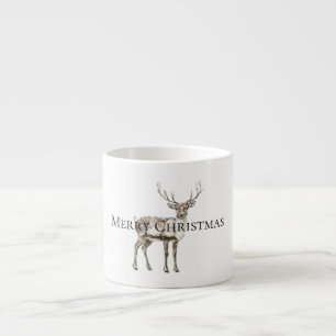 Weihnachten Rustikaler Hirsch Personalisiert Espressotasse