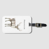 Weihnachten Rustikaler Hirsch Personalisiert Gepäckanhänger (Vorderseite (Horizontal))