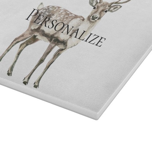 Weihnachten Rustikaler Hirsch Personalisiert Schneidebrett (Ecke)