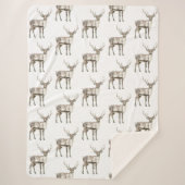 Weihnachten Rustikaler Hirsch Sherpadecke (Vorderseite)