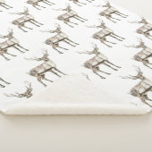 Weihnachten Rustikaler Hirsch Sherpadecke (3/4)