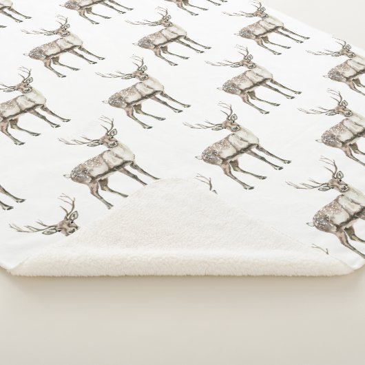 Weihnachten Rustikaler Hirsch Sherpadecke (3/4)
