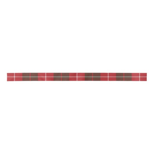 Weihnachten Rustikaler Karierter Tartan Satinband (Vorderseite)