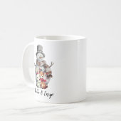 Weihnachten Rustikaler Schneemann Hirsche Kaninche Kaffeetasse (Vorderseite Links)