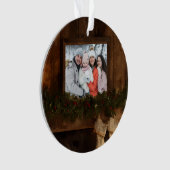 Weihnachten Rustikaler Winter Kamin Foto Ornament (Vorderseite)