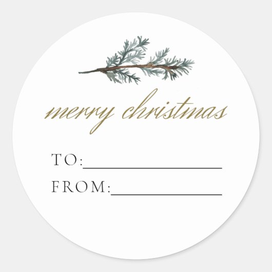 WEIHNACHTEN Rustikaler Winterpine bis von Weihnach Runder Aufkleber (Vorderseite)