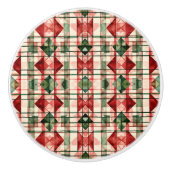 Weihnachten Rustikales Bauernhaus Muster Keramikknauf (Vorderseite)