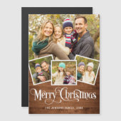 Weihnachten Rustikales blaues Holz 4 FOTO Magnetka Magnetkarte (Vorne/Hinten)