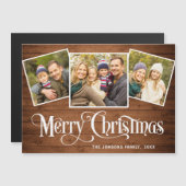 Weihnachten Rustikales Braunholz 3 FOTO Magnetkart Magnetkarte (Vorne/Hinten)