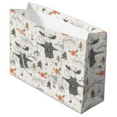 Weihnachten Rustikales Elchland | Urlaub Große Geschenktüte (Vorderseite Schrägansicht)