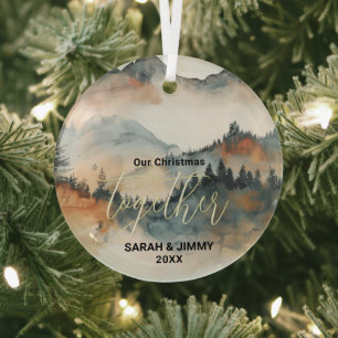 Weihnachten Rustikales Erlebnis Outdoor Couple Ornament Aus Glas