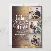 Weihnachten Rustikales Holz 3 Foto Collage (Vorderseite)