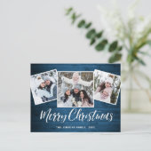 Weihnachten Rustikales Holz 3 FOTO Grußurlaub Postkarte (Stehend Vorderseite)