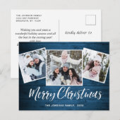 Weihnachten Rustikales Holz 3 FOTO Grußurlaub Postkarte (Vorne/Hinten)