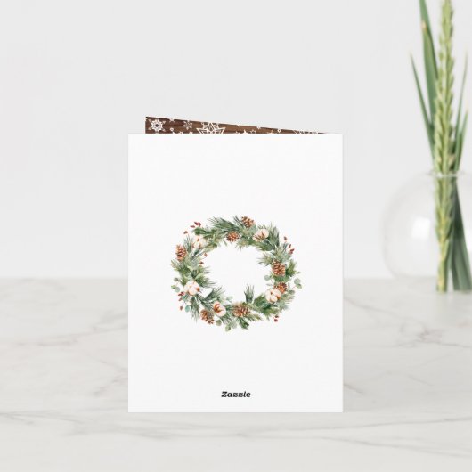 Weihnachten Rustikales Holz 4 FOTO Gruß (Rückseite)