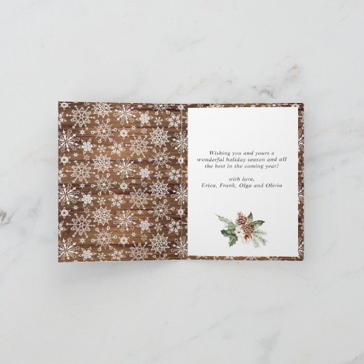 Weihnachten Rustikales Holz 4 FOTO Gruß (Innenseite)