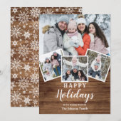 Weihnachten Rustikales Holz 4 FOTO Gruß (Vorne/Hinten)