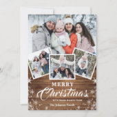 Weihnachten Rustikales Holz 4 FOTO Gruß QR-Code (Vorderseite)