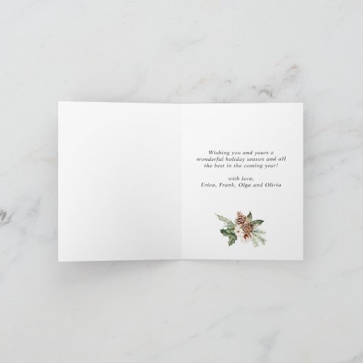 Weihnachten Rustikales Holz 4 FOTO Gruß QR-Code (Innenseite)