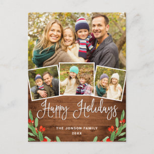 Weihnachten Rustikales Holz 4 FOTO Gruß Urlaub Postkarte