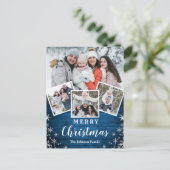 Weihnachten Rustikales Holz 4 FOTO Grußurlaub Postkarte (Stehend Vorderseite)