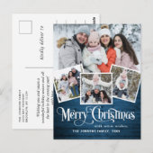 Weihnachten Rustikales Holz 4 FOTO Grußurlaub Postkarte (Vorne/Hinten)