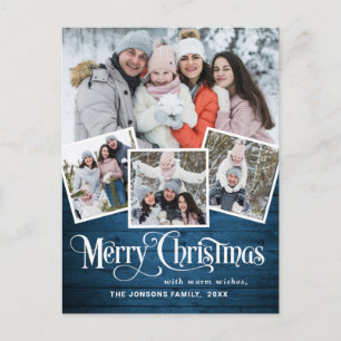Weihnachten Rustikales Holz 4 FOTO Grußurlaub Postkarte
