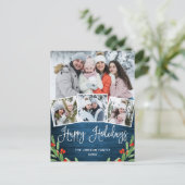 Weihnachten Rustikales Holz 4 FOTO Grußurlaub Postkarte (Stehend Vorderseite)