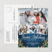 Weihnachten Rustikales Holz 4 FOTO Grußurlaub Postkarte (Vorne/Hinten)