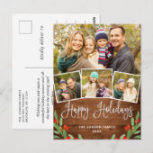 Weihnachten Rustikales Holz 4 FOTO Grußurlaub Postkarte (Vorne/Hinten)