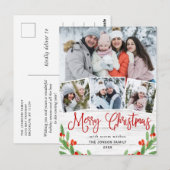 Weihnachten Rustikales Holz 4 FOTO Grußurlaub Postkarte (Vorne/Hinten)