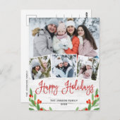 Weihnachten Rustikales Holz 4 FOTO Grußurlaub Postkarte (Vorne/Hinten)