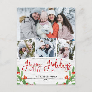 Weihnachten Rustikales Holz 4 FOTO Grußurlaub Postkarte