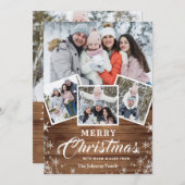 Weihnachten Rustikales Holz 5 FOTO Gruß (Vorne/Hinten)