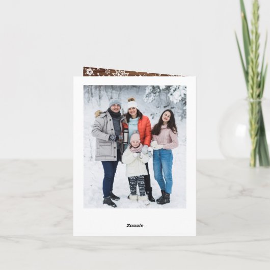 Weihnachten Rustikales Holz 5 FOTO Gruß (Rückseite)