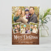 Weihnachten Rustikales Holz 7 FOTO Gruß (Stehend Vorderseite)