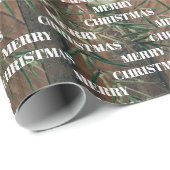 Weihnachten Rustikales Holz frohe Weihnachten Geschenkpapier (Rolleneckpunkt)